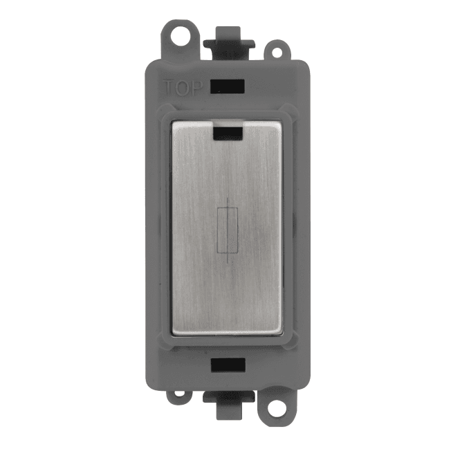 Click Switches and Sockets GM2047GYSS 13A Fused Connection Module with Grey Insert in Stainless Steel