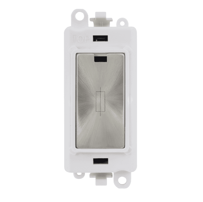 Click Switches and Sockets GM2047PWSC 13A Fused Connection Module with White Insert in Satin Chrome