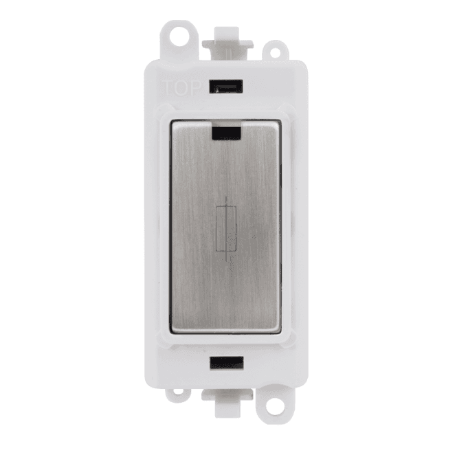 Click Switches and Sockets GM2047PWSS 13A Fused Connection Module with White Insert in Stainless Steel