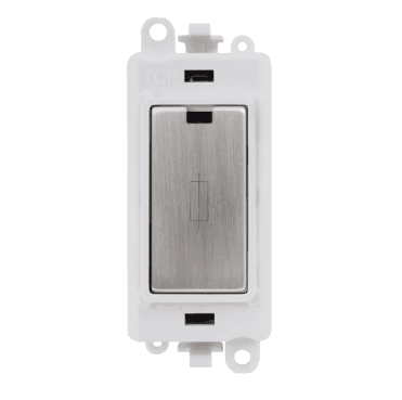 GM2047PWSS 13A Fused Connection Module with White Insert in Stainless Steel