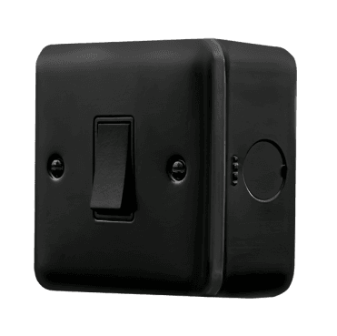 MCP011BK Metal Clad 1G 2W Switch in Black