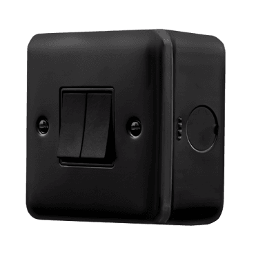 MCP012BK Metal Clad 2G 2W Switch in Black