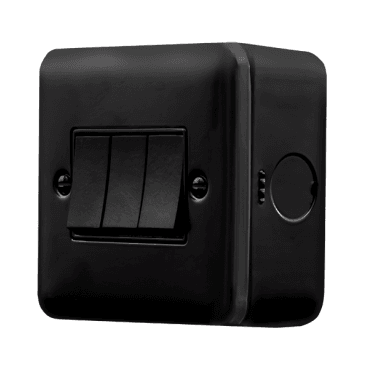 MCP013BK Metal Clad 3G 2W Switch in Black