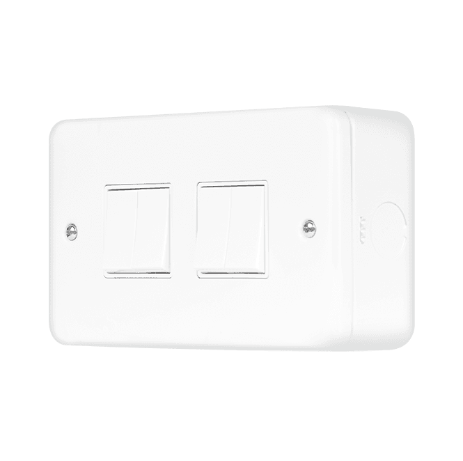 Click Switches and Sockets MCP019PW Metal Clad 4G 2W Switch in White
