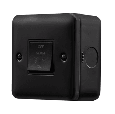 MCP020BK Metal Clad Fan Isolator Switch in Black