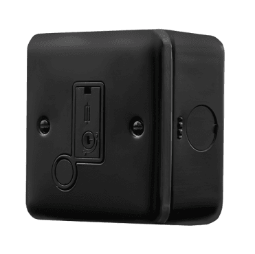 MCP050BK Metal Clad 13A Fused Spur with Flex Outlet in Black
