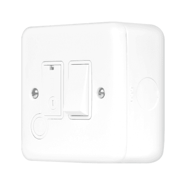 MCP051PW Metal Clad 13A Switched Fused Spur with Flex Outlet in White