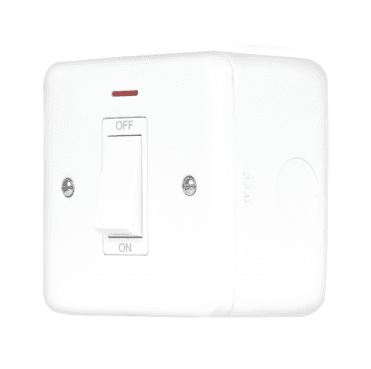 MCP501PW Metal Clad 1G 50A DP Switch with Neon and White Rocker in White