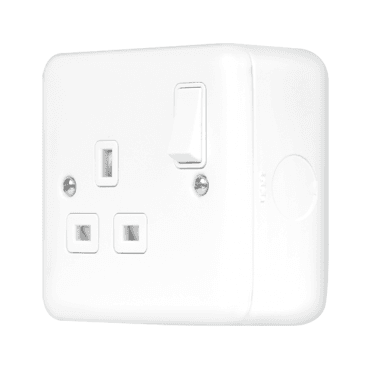 MCP535PW Metal Clad 13A Single Switched Socket in White