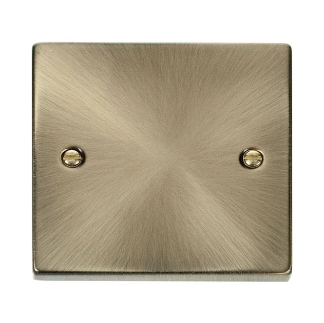 Click Switches and Sockets VPAB060 Decorative 1G Blanking Plate in Antique Brass