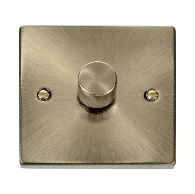 Click Switches and Sockets VPAB161 Decorative 1G 100w LED Dimmer Switch in Antique Brass