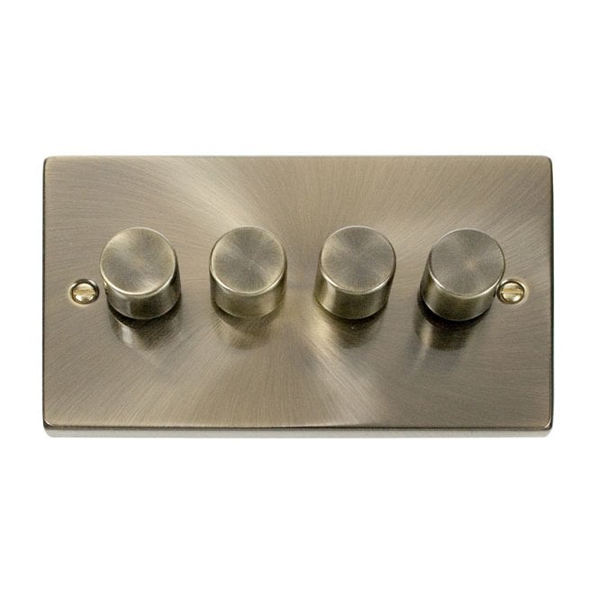 Click Switches and Sockets VPAB164 Decorative 4G 100w LED Dimmer Switch in Antique Brass