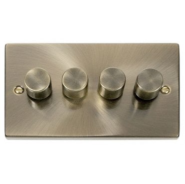 VPAB164 Decorative 4G 100w LED Dimmer Switch in Antique Brass