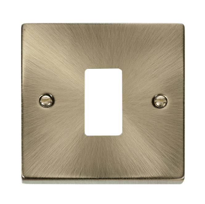 Click Switches and Sockets VPAB20401 1G Grid Faceplate in Antique Brass