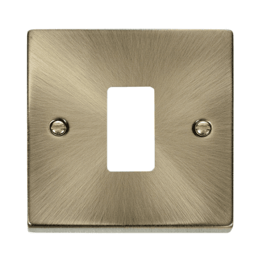 VPAB20401 1G Grid Faceplate in Antique Brass