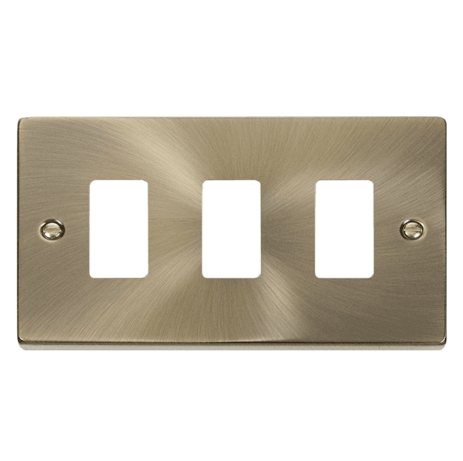 Click Switches and Sockets VPAB20403 3G Grid Faceplate in Antique Brass
