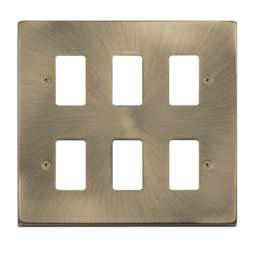 VPAB20506 6G Grid Faceplate in Antique Brass