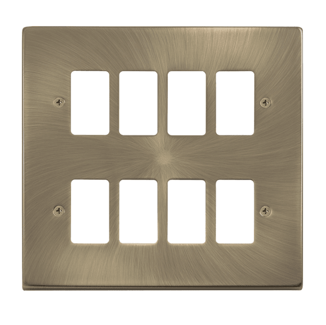 Click Switches and Sockets VPAB20508 8G Grid Faceplate in Antique Brass