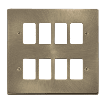 VPAB20508 8G Grid Faceplate in Antique Brass
