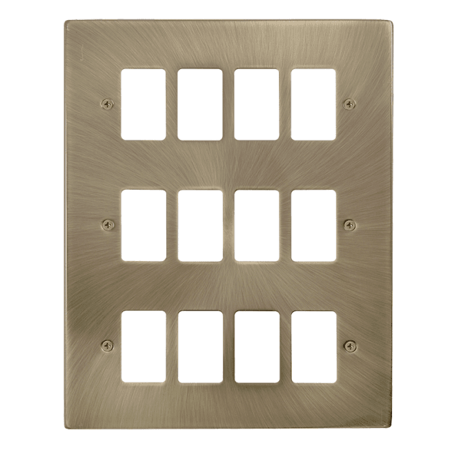 Click Switches and Sockets VPAB20512 12G Grid Faceplate in Antique Brass