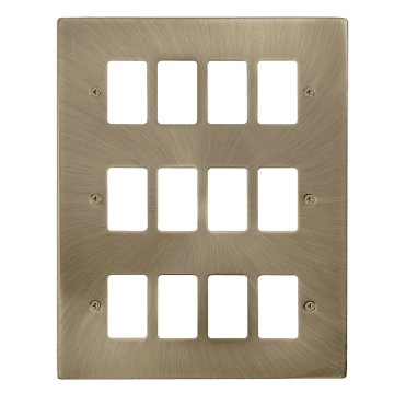VPAB20512 12G Grid Faceplate in Antique Brass