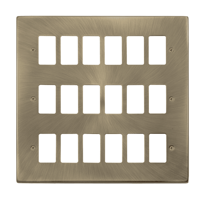 Click Switches and Sockets VPAB20518 18G Grid Faceplate in Antique Brass