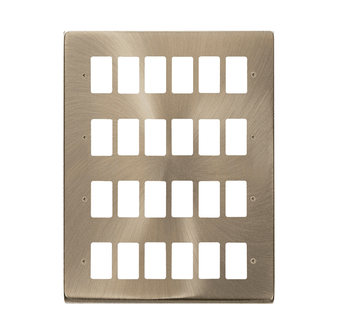 Click Switches and Sockets VPAB20524 24G Grid Faceplate in Antique Brass