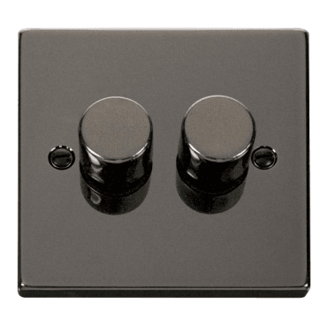 VPBN162 Decorative 2G 100w LED Dimmer Switch in Black Nickel