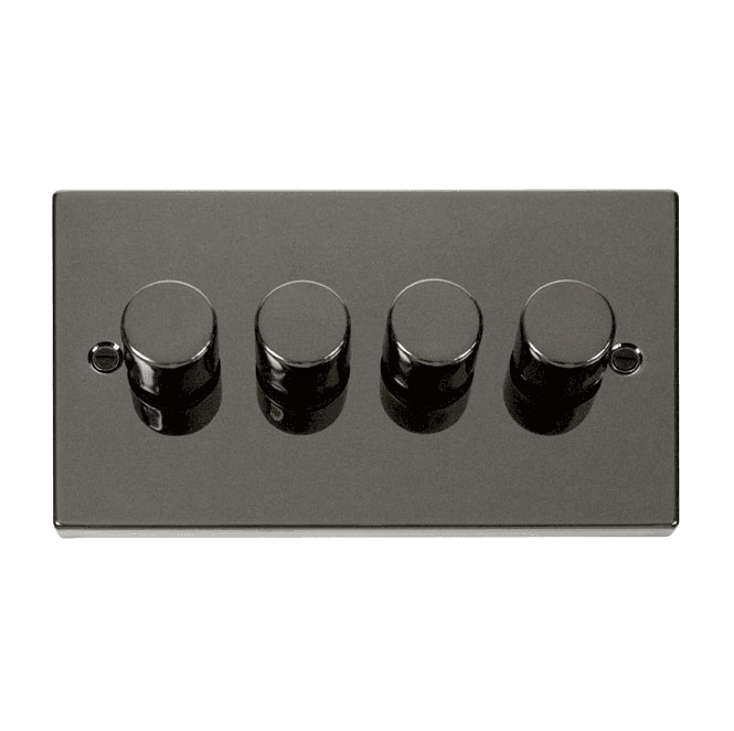 Click Switches and Sockets VPBN164 Decorative 4G 100w LED Dimmer Switch in Black Nickel
