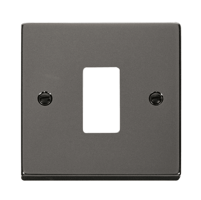 Click Switches and Sockets VPBN20401 1G Grid Faceplate in Black Nickel