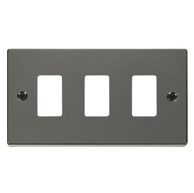 Click Switches and Sockets VPBN20403 3G Grid Faceplate in Black Nickel