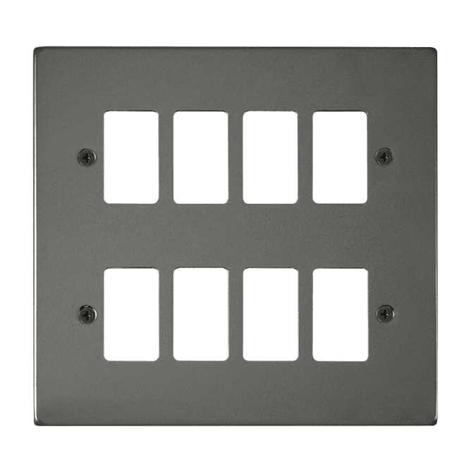 Click Switches and Sockets VPBN20508 8G Grid Faceplate in Black Nickel