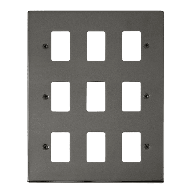 Click Switches and Sockets VPBN20509 9G Grid Faceplate in Black Nickel