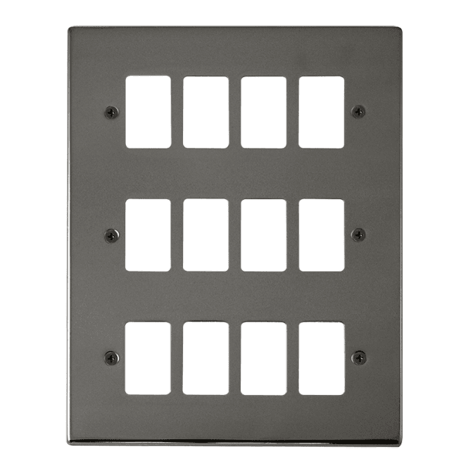 Click Switches and Sockets VPBN20512 12G Grid Faceplate in Black Nickel