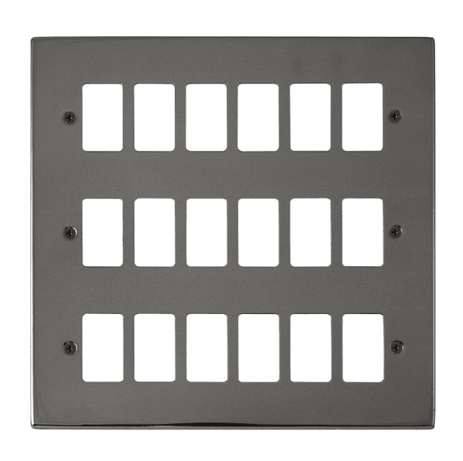 Click Switches and Sockets VPBN20518 18G Grid Faceplate in Black Nickel