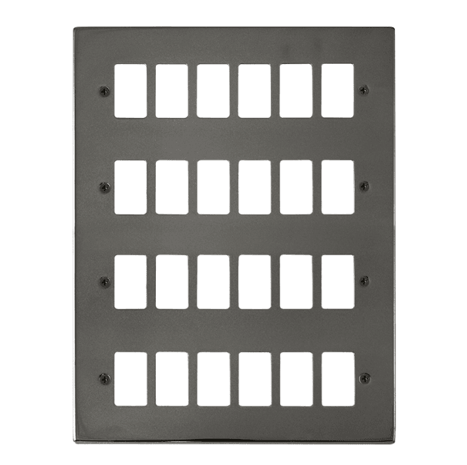 Click Switches and Sockets VPBN20524 24G Grid Faceplate in Black Nickel