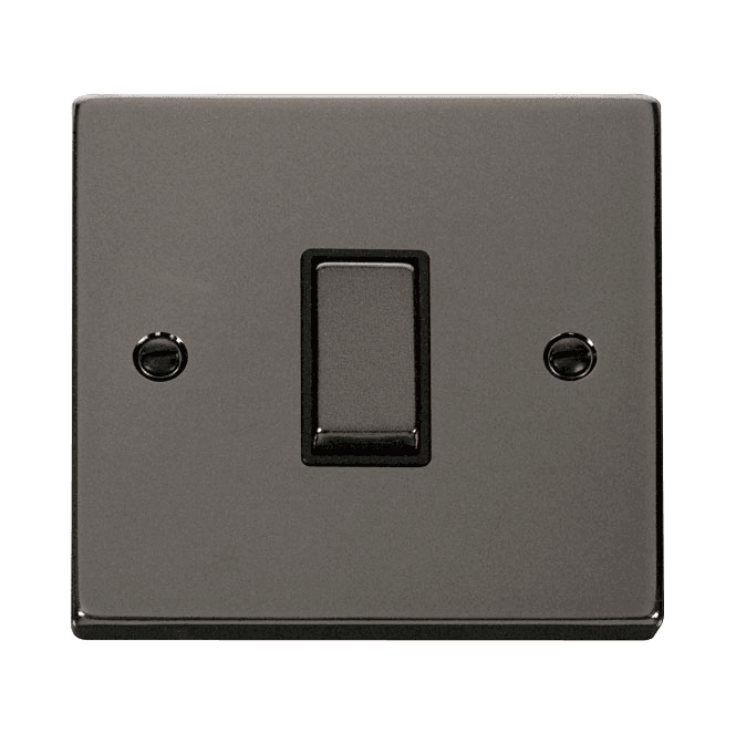 Click Switches and Sockets VPBN411BK Decorative 1G 2W Ingot Switch with Black Insert in Black Nickel