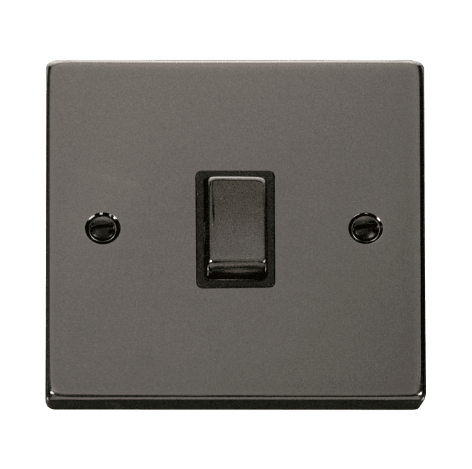 Click Switches and Sockets VPBN722BK Decorative 20A 1G Ingot DP Switch with Black Inserts in Black Nickel