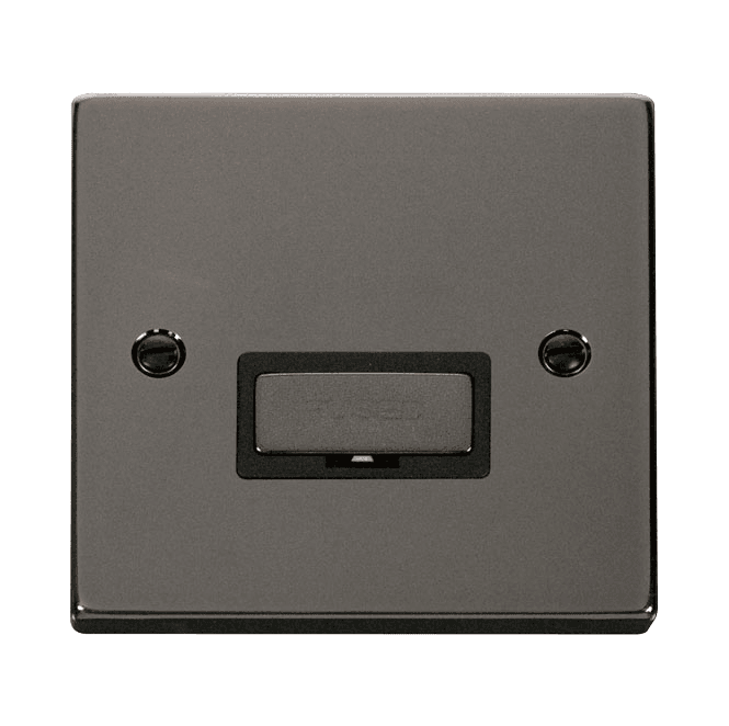 Click Switches and Sockets VPBN750BK Decorative 13a Ingot Unswitched Fused Spur with Black Insert in Black Nickel