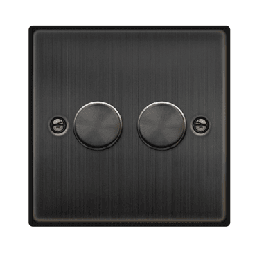 VPBZ162 Decorative 2G 100W LED Dimmer Switch in Matt Bronze