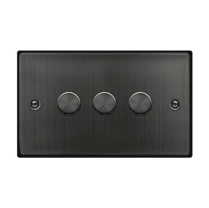 Click Switches and Sockets VPBZ163 Decorative 3G 100W LED Dimmer Switch in Matt Bronze