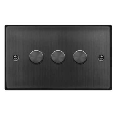 VPBZ163 Decorative 3G 100W LED Dimmer Switch in Matt Bronze