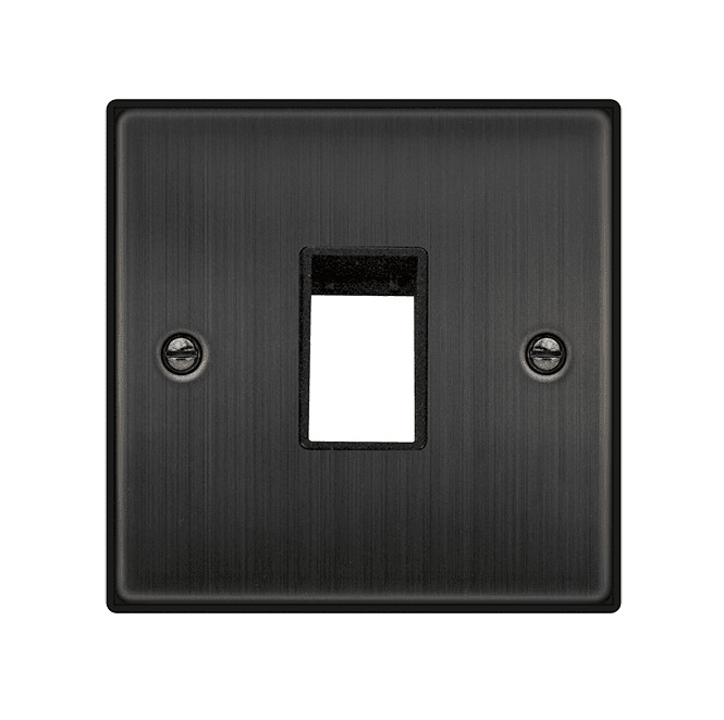 Click Switches and Sockets VPBZ20401 1G Grid Faceplate in Matt Bronze