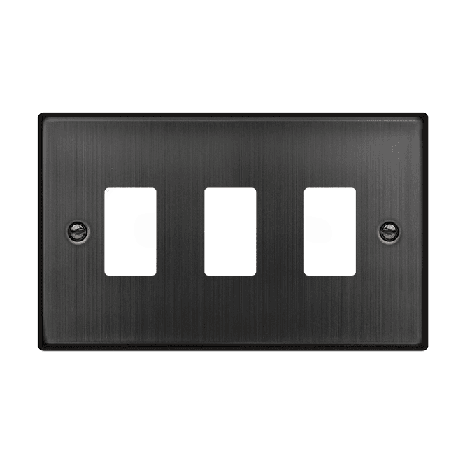 Click Switches and Sockets VPBZ20403 3G Grid Faceplate in Matt Bronze