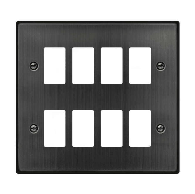 Click Switches and Sockets VPBZ20508 8G Grid Faceplate in Matt Bronze