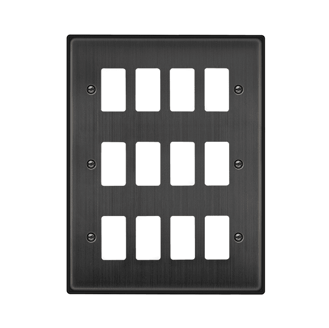 Click Switches and Sockets VPBZ20512 12G Grid Faceplate in Matt Bronze