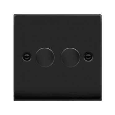 VPMB162 Decorative 2G 100w LED Dimmer Switch in Matt Black