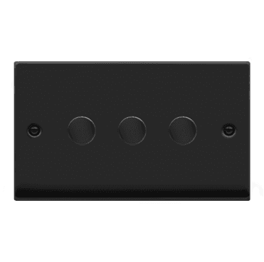 VPMB163 Decorative 3G 100w LED Dimmer Switch in Matt Black