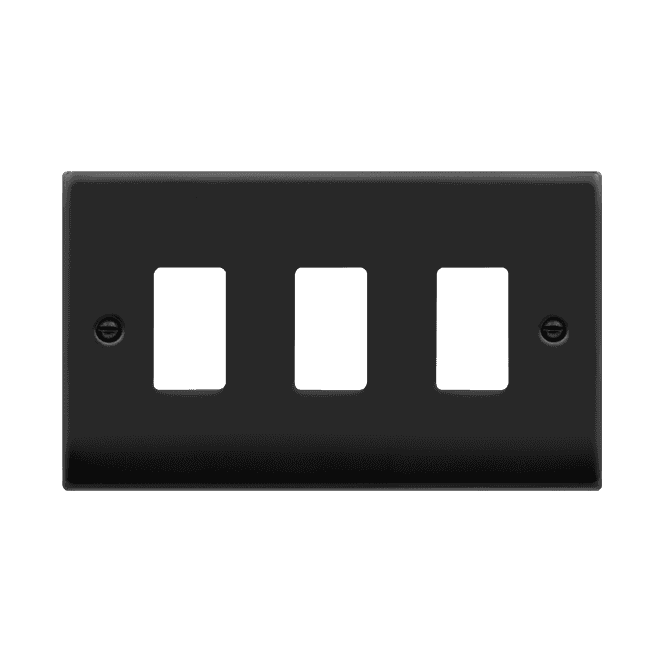 Click Switches and Sockets VPMB20403 3G Grid Faceplate in Matt Black