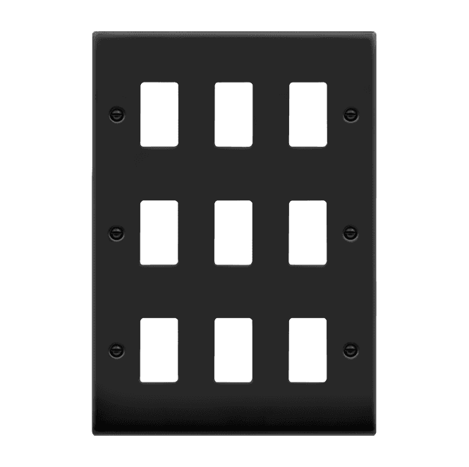 Click Switches and Sockets VPMB20509 9G Grid Faceplate in Matt Black